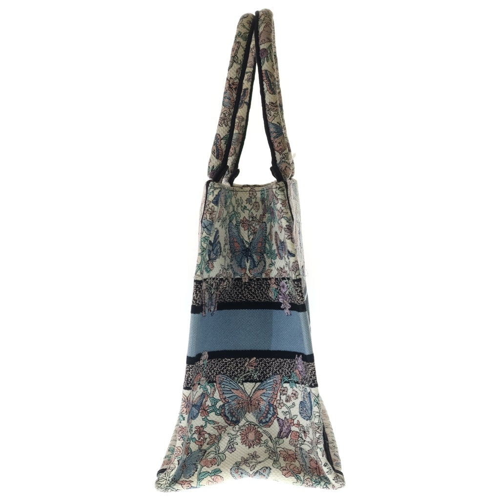 Christian Dior(クリスチャンディオール) トートバッグ トワル ドゥ ジュイ パピヨン ブックトート ハンドバッグ ミディアム ホワイト×ピンク×ライトブルー キャンバス M1296ZEEV レディース
