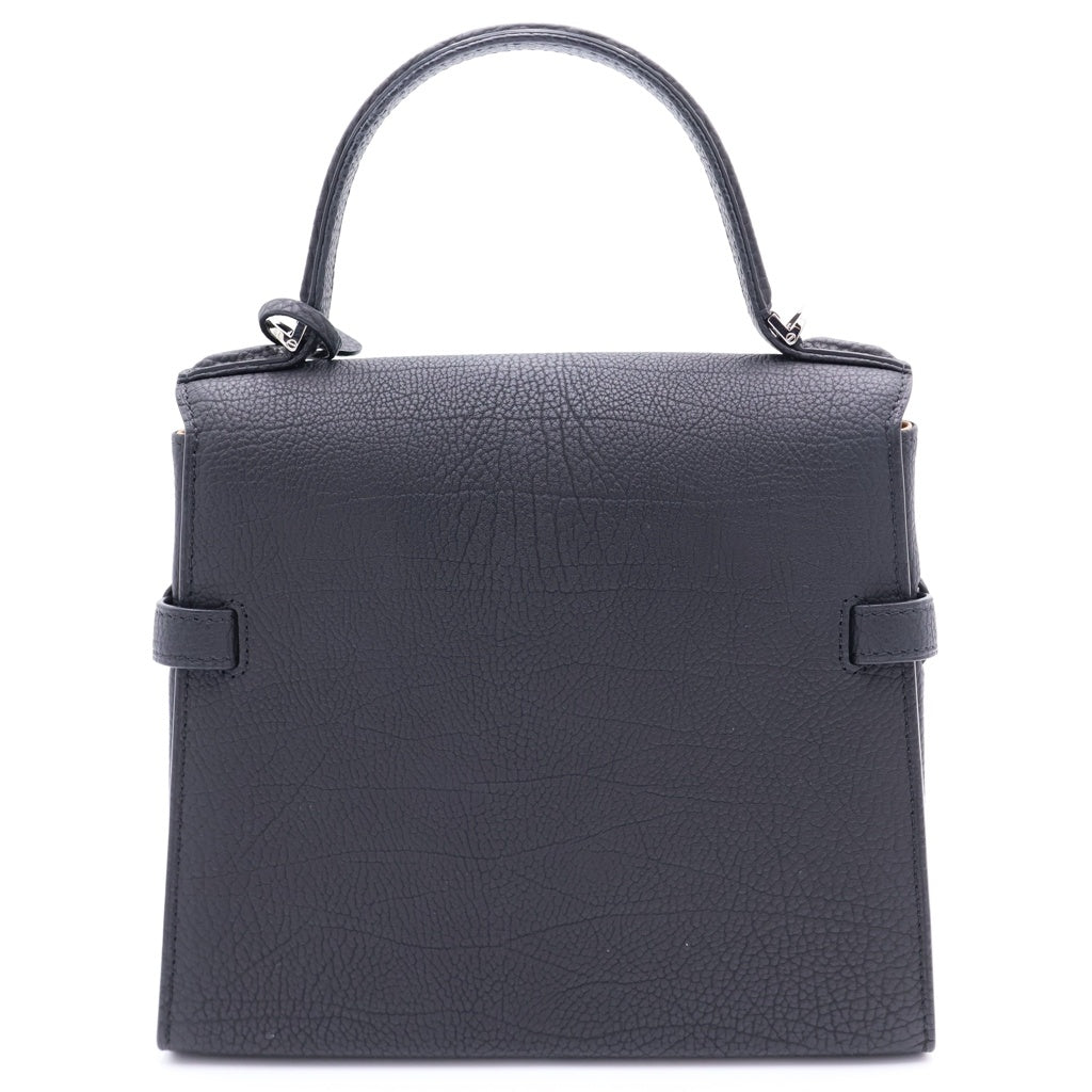 DELVAUX(デルボー) タンぺートPM 2WAYショルダーバッグ ハンドバッグ ブラック クリスピーカーフ シルバー金具 レディース
