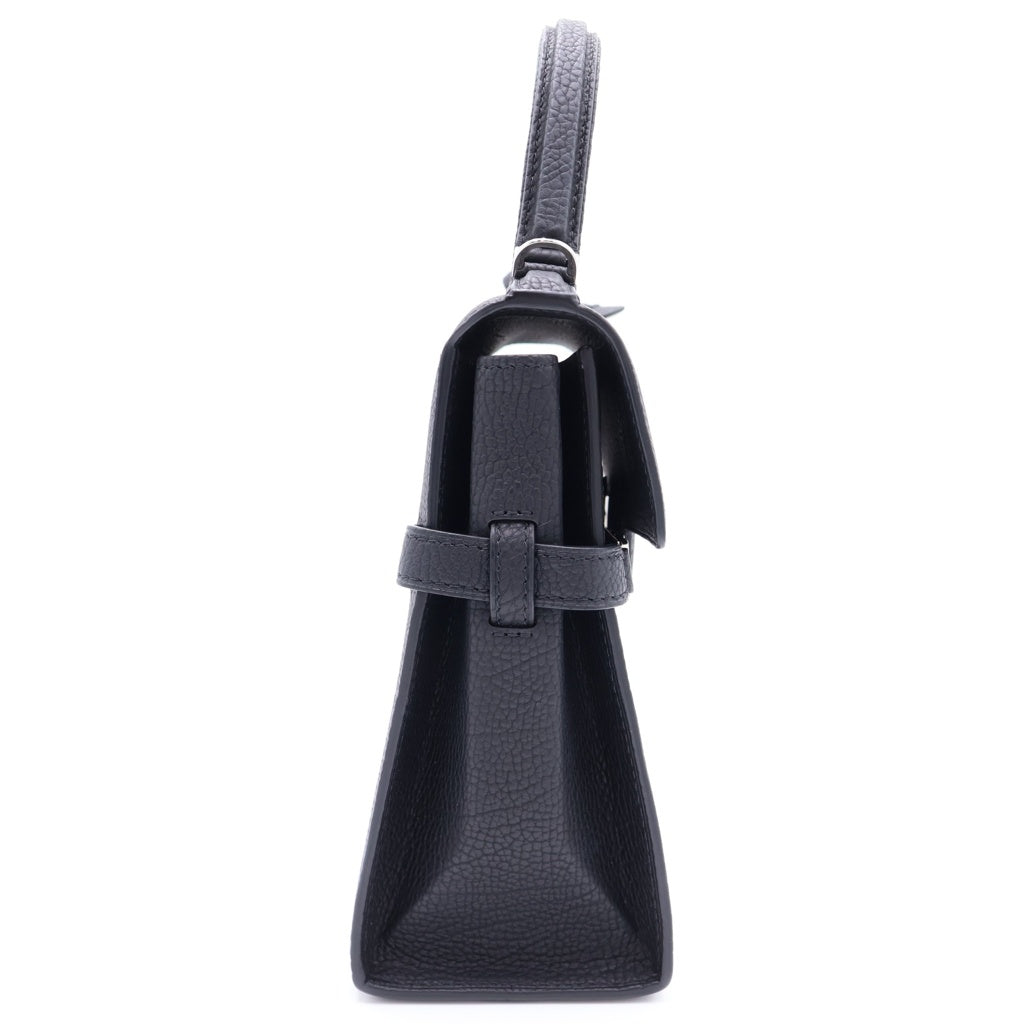 DELVAUX(デルボー) タンぺートPM 2WAYショルダーバッグ ハンドバッグ ブラック クリスピーカーフ シルバー金具 レディース