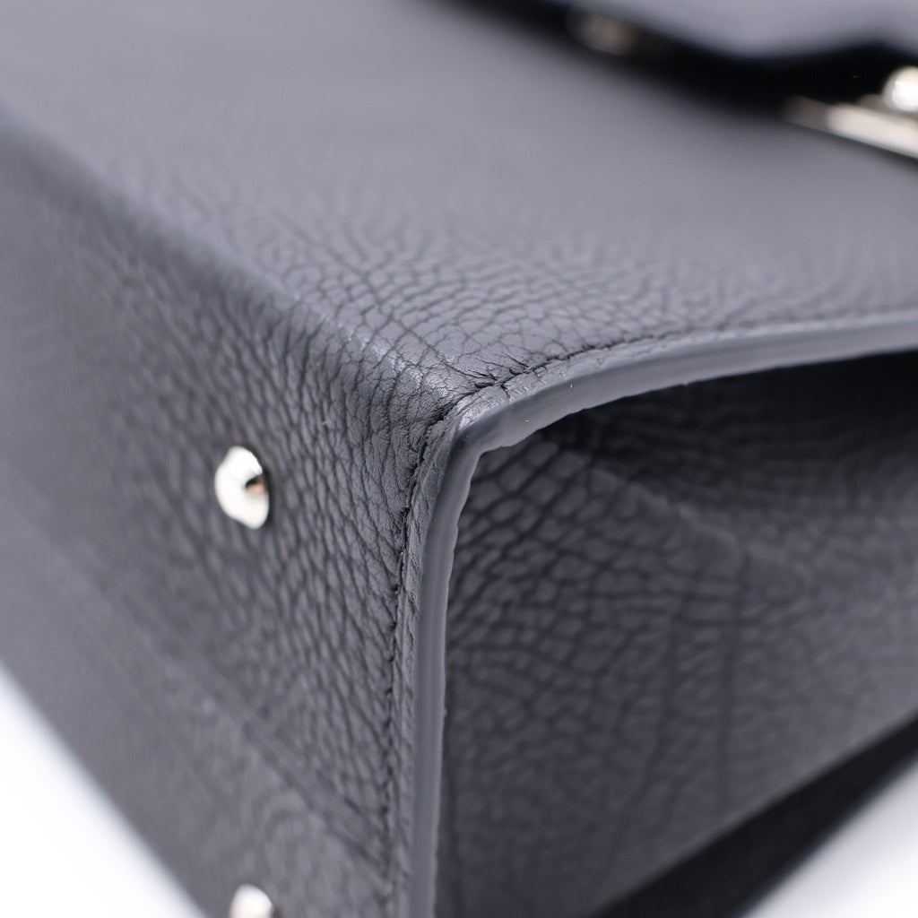 DELVAUX(デルボー) タンぺートPM 2WAYショルダーバッグ ハンドバッグ ブラック クリスピーカーフ シルバー金具 レディース