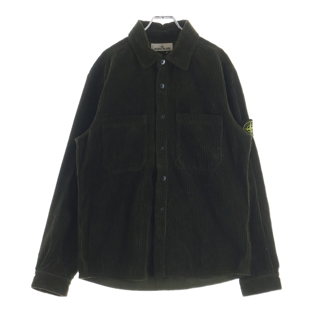 STONE ISLAND(ストーンアイランド) Cotton Corduroy Overshirt コットン コーデュロイ オーバーシャツ 長袖シャツ シャツジャケット グリーン 791511311