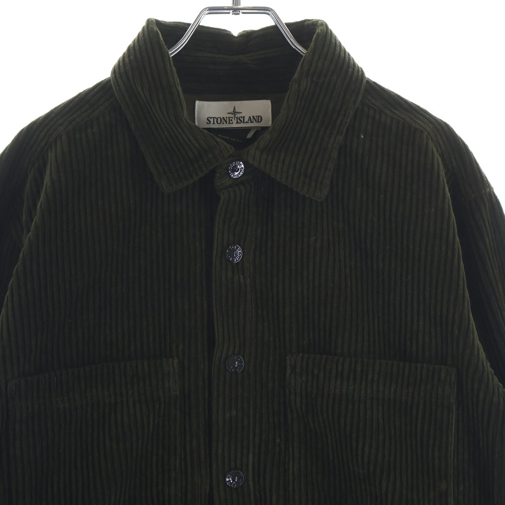 STONE ISLAND(ストーンアイランド) Cotton Corduroy Overshirt コットン コーデュロイ オーバーシャツ 長袖シャツ シャツジャケット グリーン 791511311