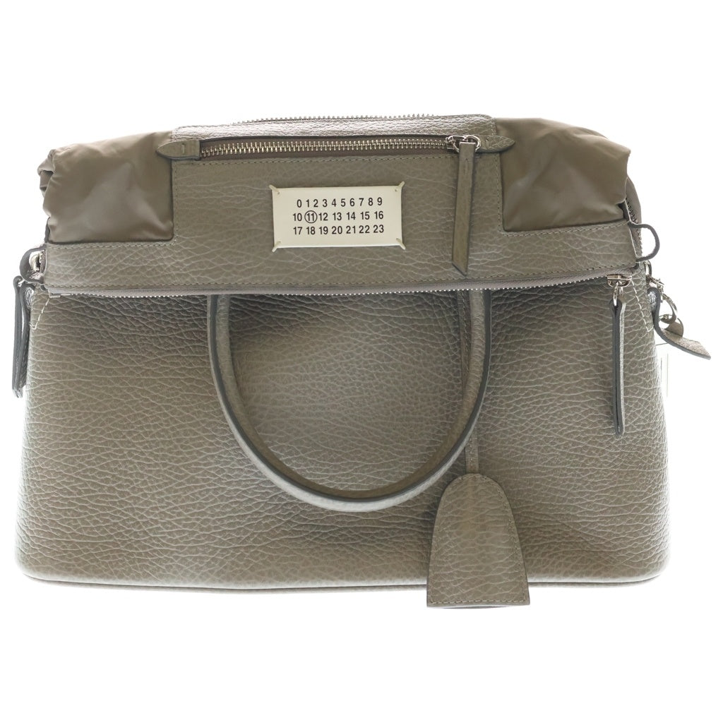 MM6 Maison Margiela(エムエムシックスメゾンマルジェラ) 20AW 5AC MEDIUM ミディアム ハンド ショルダーバッグ レザー ブリーチ グレー S56WG0093 レディース