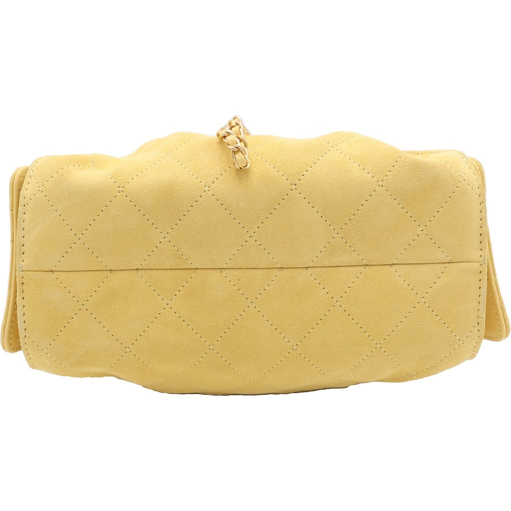 CHANEL(シャネル) シャネル25 ミニ チェーンショルダーバッグ イエロー スエード AS5631 ゴールド金具 レディース