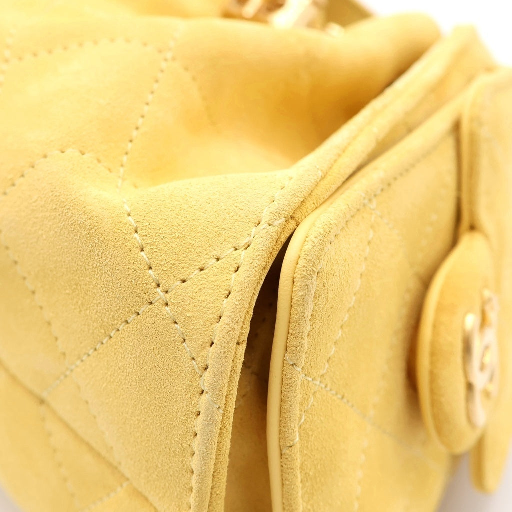 CHANEL(シャネル) シャネル25 ミニ チェーンショルダーバッグ イエロー スエード AS5631 ゴールド金具 レディース