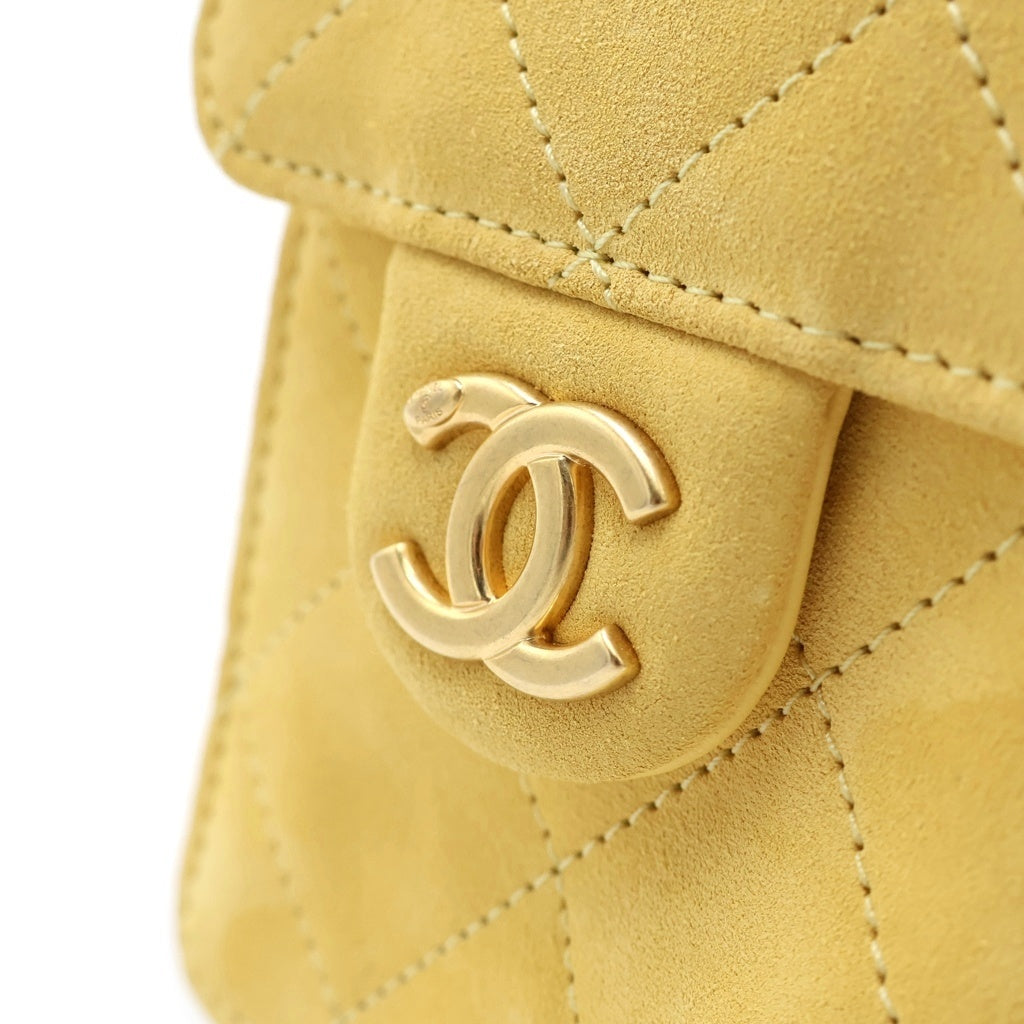 CHANEL(シャネル) シャネル25 ミニ チェーンショルダーバッグ イエロー スエード AS5631 ゴールド金具 レディース