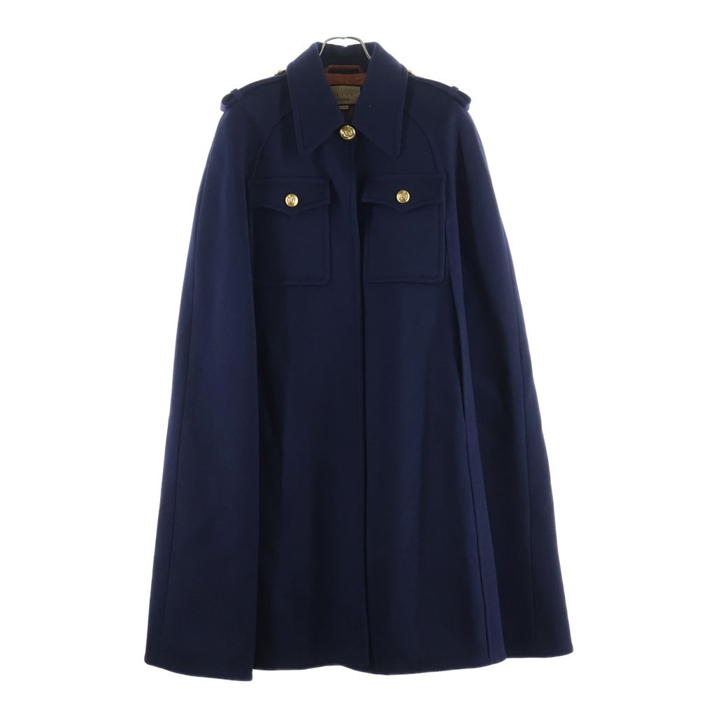 GUCCI(グッチ) ウールケープコート ロングコート ネイビー #46 732953 ZHW03