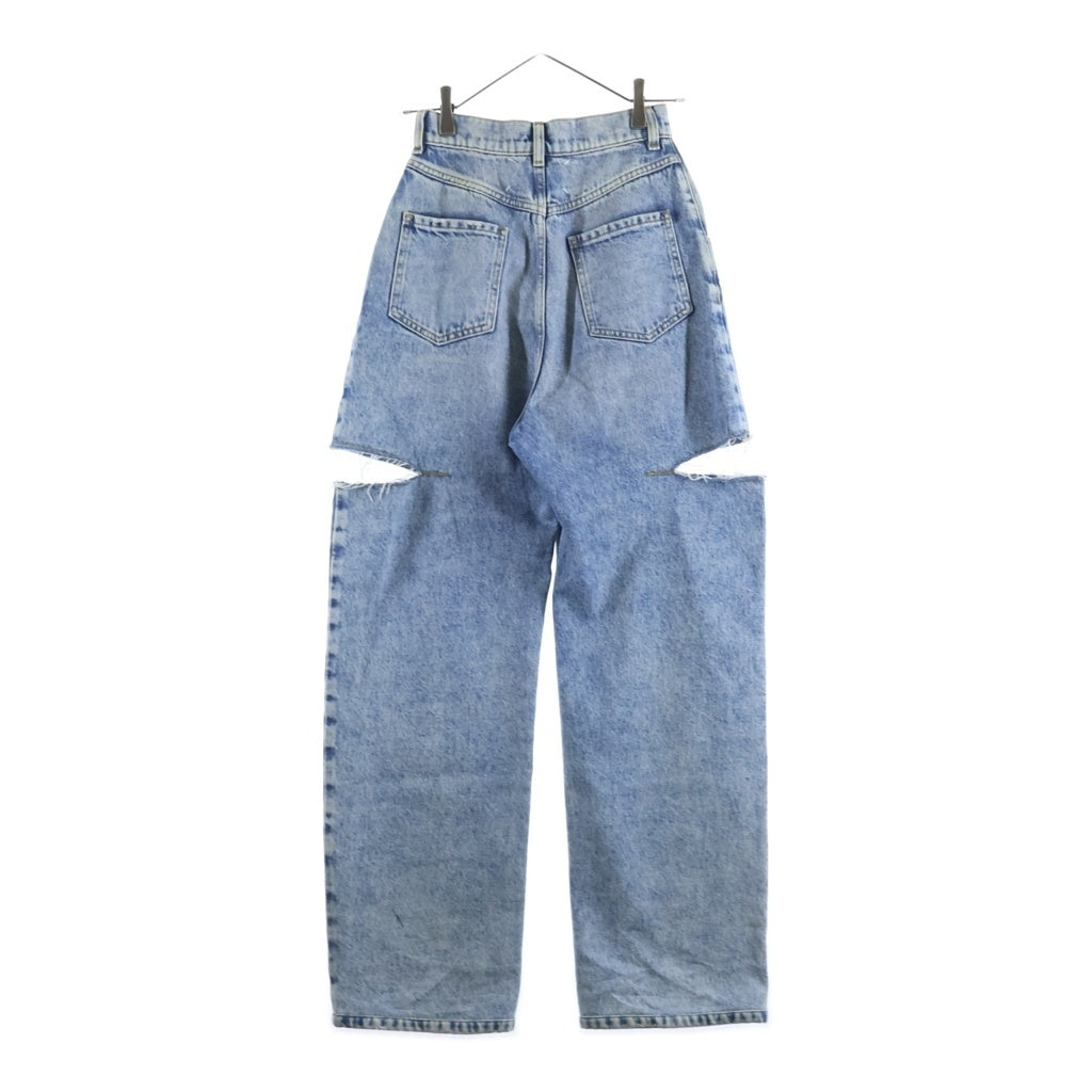 MM6 Maison Margiela(エムエムシックスメゾンマルジェラ) 23AW コットンスラッシュ ストレートデニムパンツ インディゴブルー #36 S51LA0051 レディース