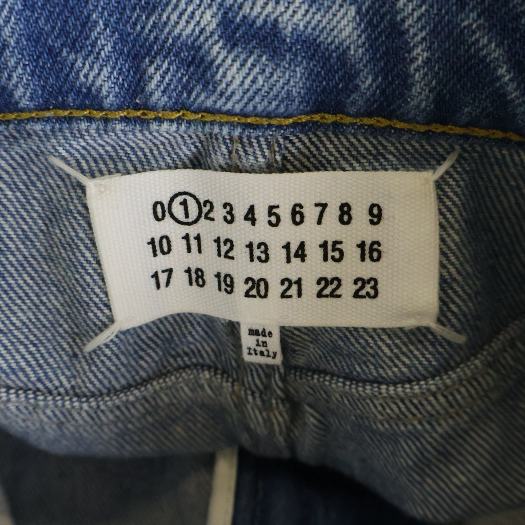 MM6 Maison Margiela(エムエムシックスメゾンマルジェラ) 23AW コットンスラッシュ ストレートデニムパンツ インディゴブルー #36 S51LA0051 レディース