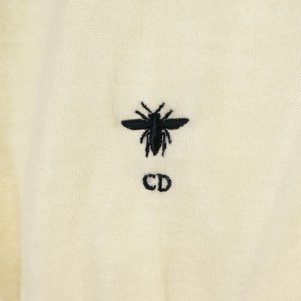 Christian Dior(クリスチャンディオール) Bee 刺繍 カシミヤ混 フリルニットトップス アイボリー #US2 レディース