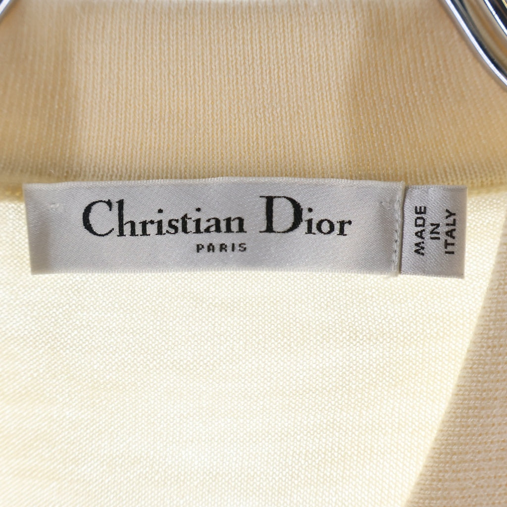 Christian Dior(クリスチャンディオール) Bee 刺繍 カシミヤ混 フリルニットトップス アイボリー #US2 レディース