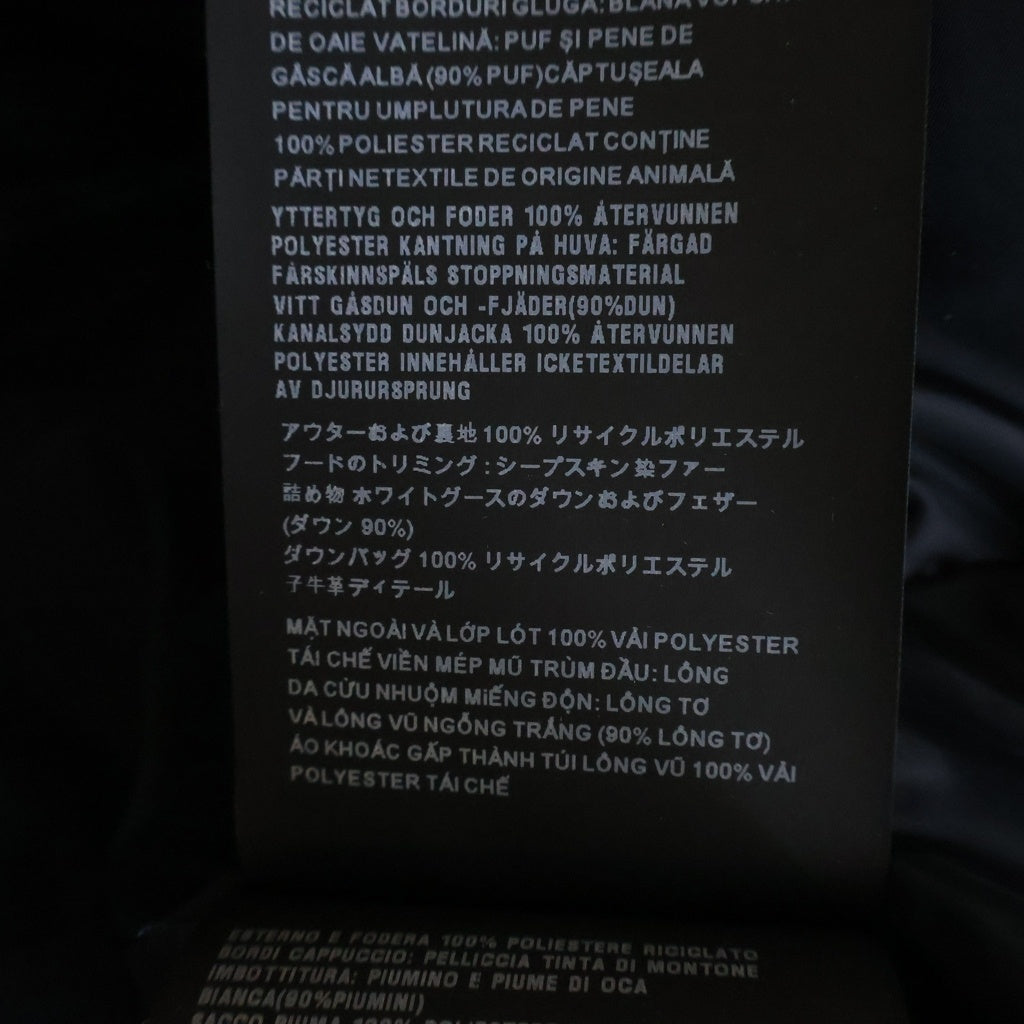 PRADA(プラダ) ファーフードダウンジャケット ネイビー #36 レディース