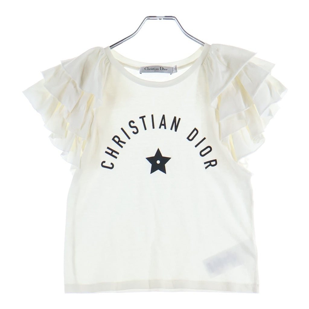 Christian Dior(クリスチャンディオール) フロントプリントフリルトップス ホワイト #XS 323T43A4416 レディース