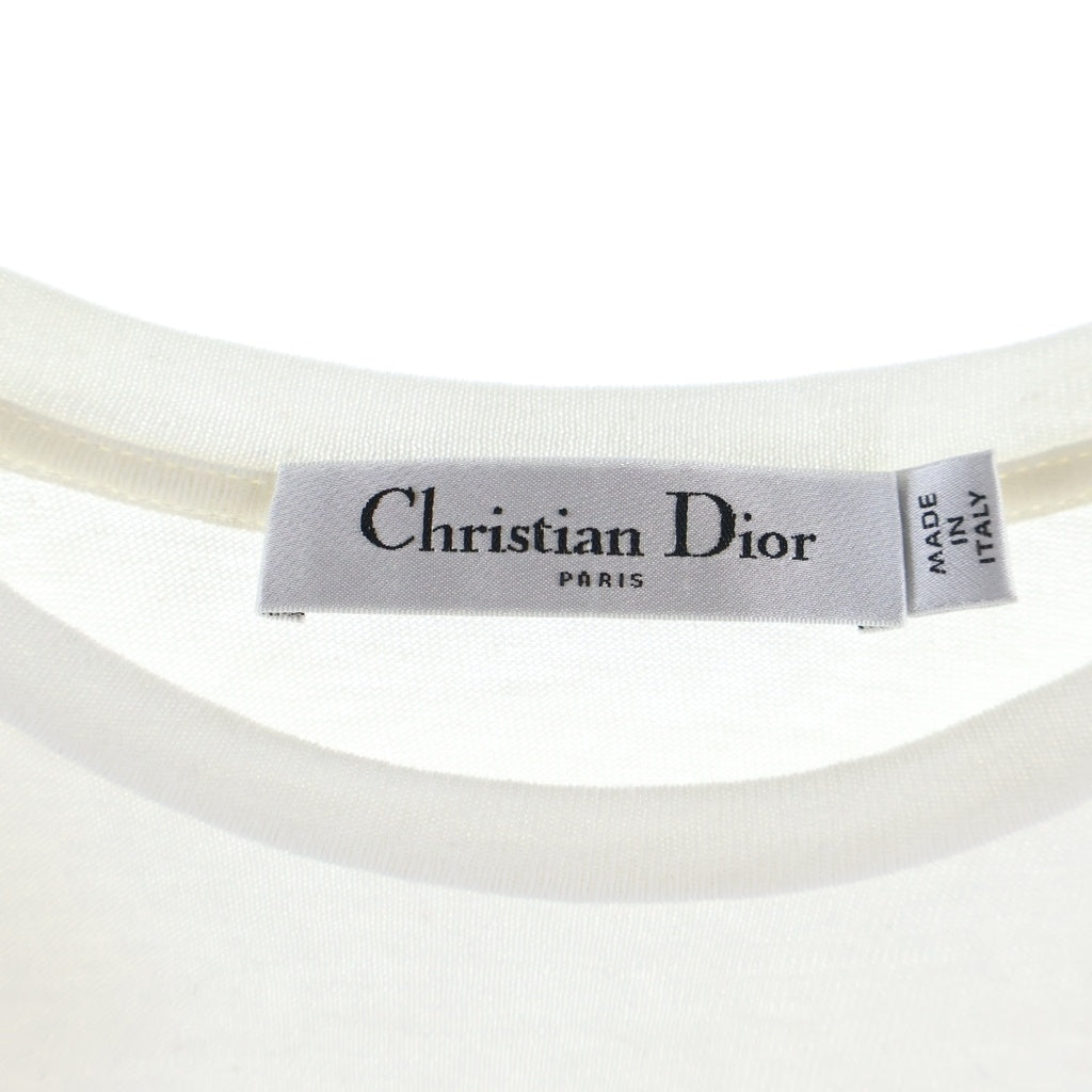Christian Dior(クリスチャンディオール) フロントプリントフリルトップス ホワイト #XS 323T43A4416 レディース