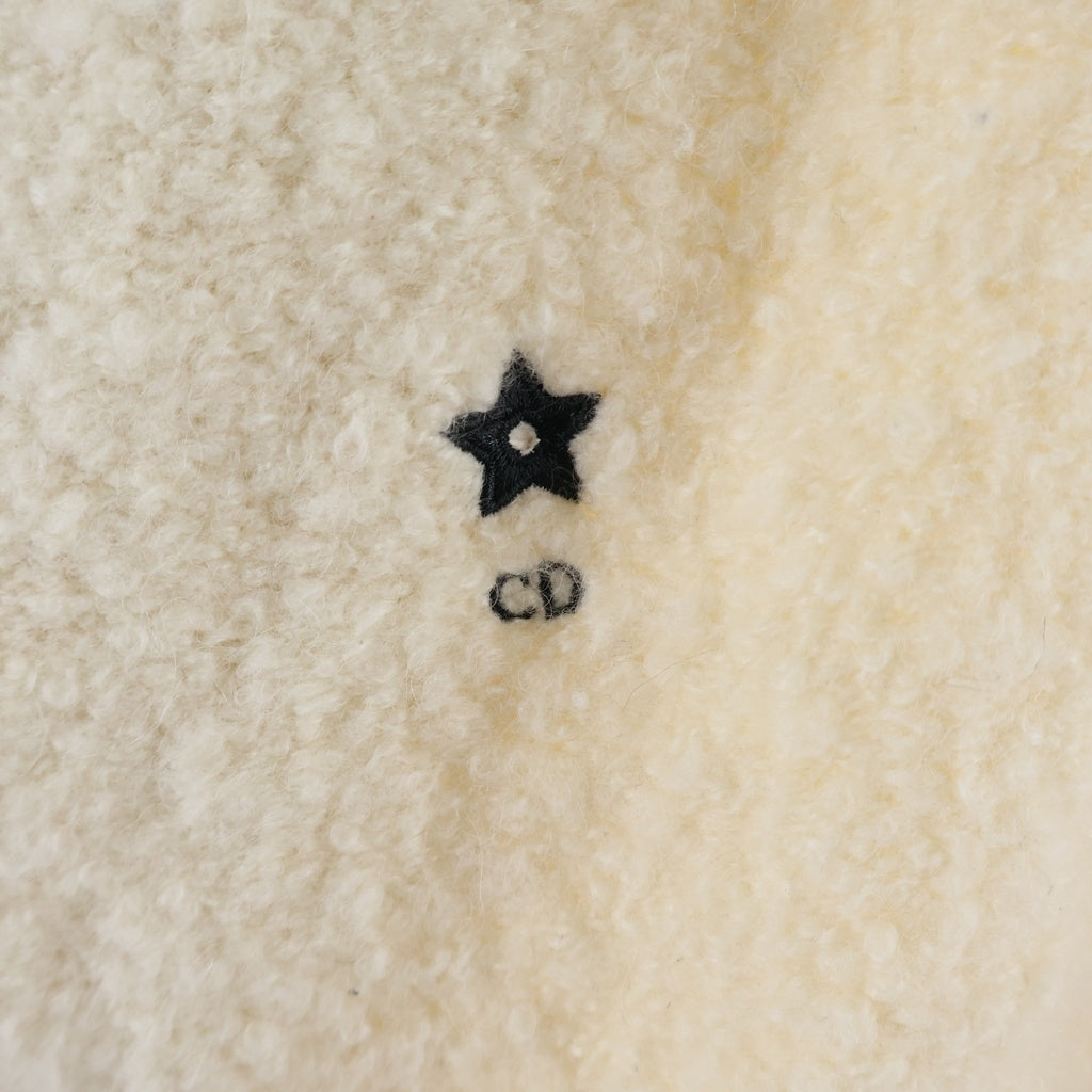 Christian Dior(クリスチャンディオール) カシミヤ混 バックデザインニットフーディー パーカー アイボリー #XS 244S87AM143 レディース