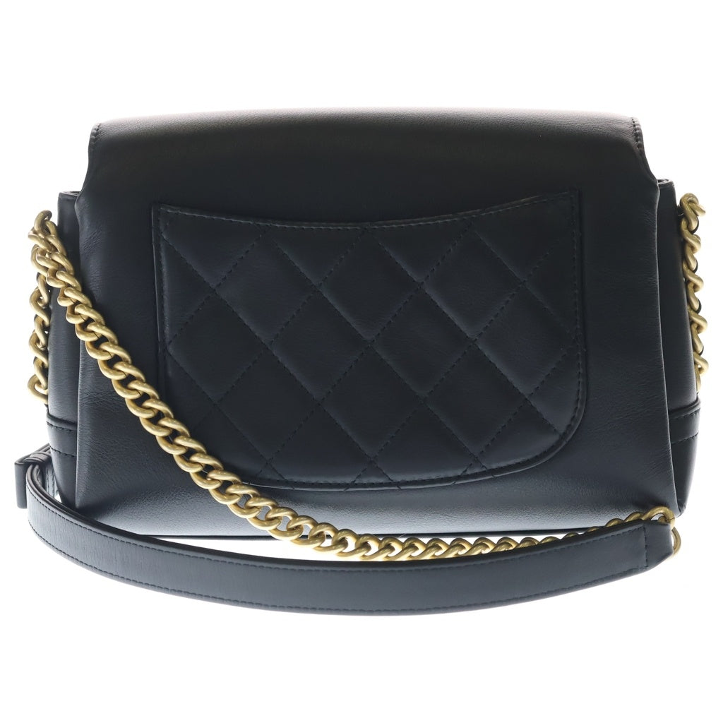 CHANEL(シャネル) マトラッセ25 SフラップSチェーンショルダーバッグ ハンドバッグ ブラック ラムスキン ゴールド金具 レディース