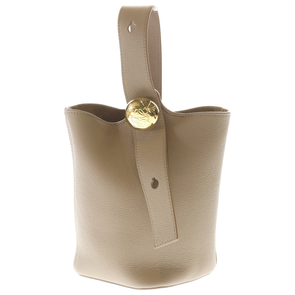 LOEWE(ロエベ) ペブル バケット ミニ レザー ハンドバッグ ゴールド金具 ベージュ レディース