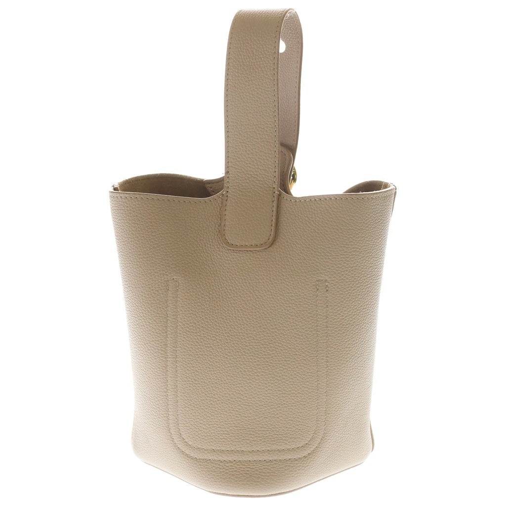 LOEWE(ロエベ) ペブル バケット ミニ レザー ハンドバッグ ゴールド金具 ベージュ レディース