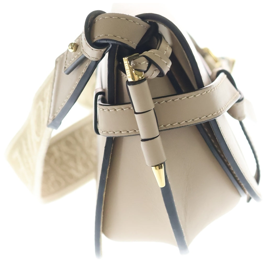 LOEWE(ロエベ) ゲートデュアル スモール アナグラムロゴ レザー ショルダーバッグ ベージュ レディース