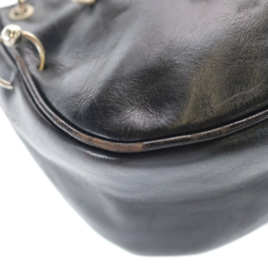 DIOR(ディオール) ガリアーノ期 ハードコア ピアス レザー ハンド ワンショルダーバッグ シルバー金具 ブラック レディース