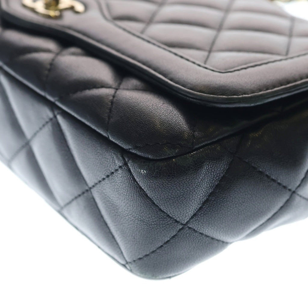 CHANEL(シャネル) シャネル25 SフラップSチェーン ショルダーバッグ ブラック ラムスキン AS5049 ゴールド金具 レディース