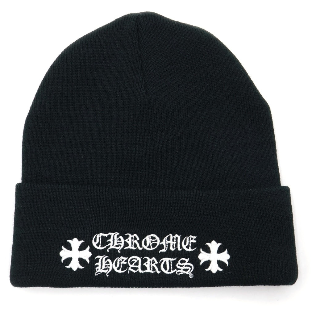 CHROME HEARTS(クロムハーツ) WATCH CAP CHプラス ロゴ刺繍 ワッチキャップ ニット 帽子 ビーニー ブラック
