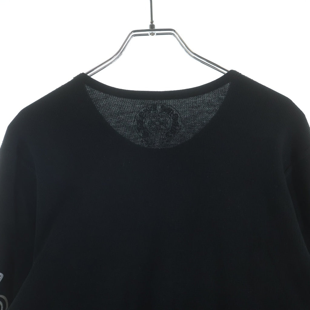 CHROME HEARTS(クロムハーツ) 袖フローラル サーマル ロングスリーブTシャツ カットソー 長袖Tシャツ ロンT ホースシュー ブラック