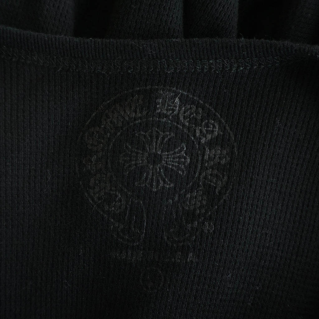CHROME HEARTS(クロムハーツ) 袖フローラル サーマル ロングスリーブTシャツ カットソー 長袖Tシャツ ロンT ホースシュー ブラック