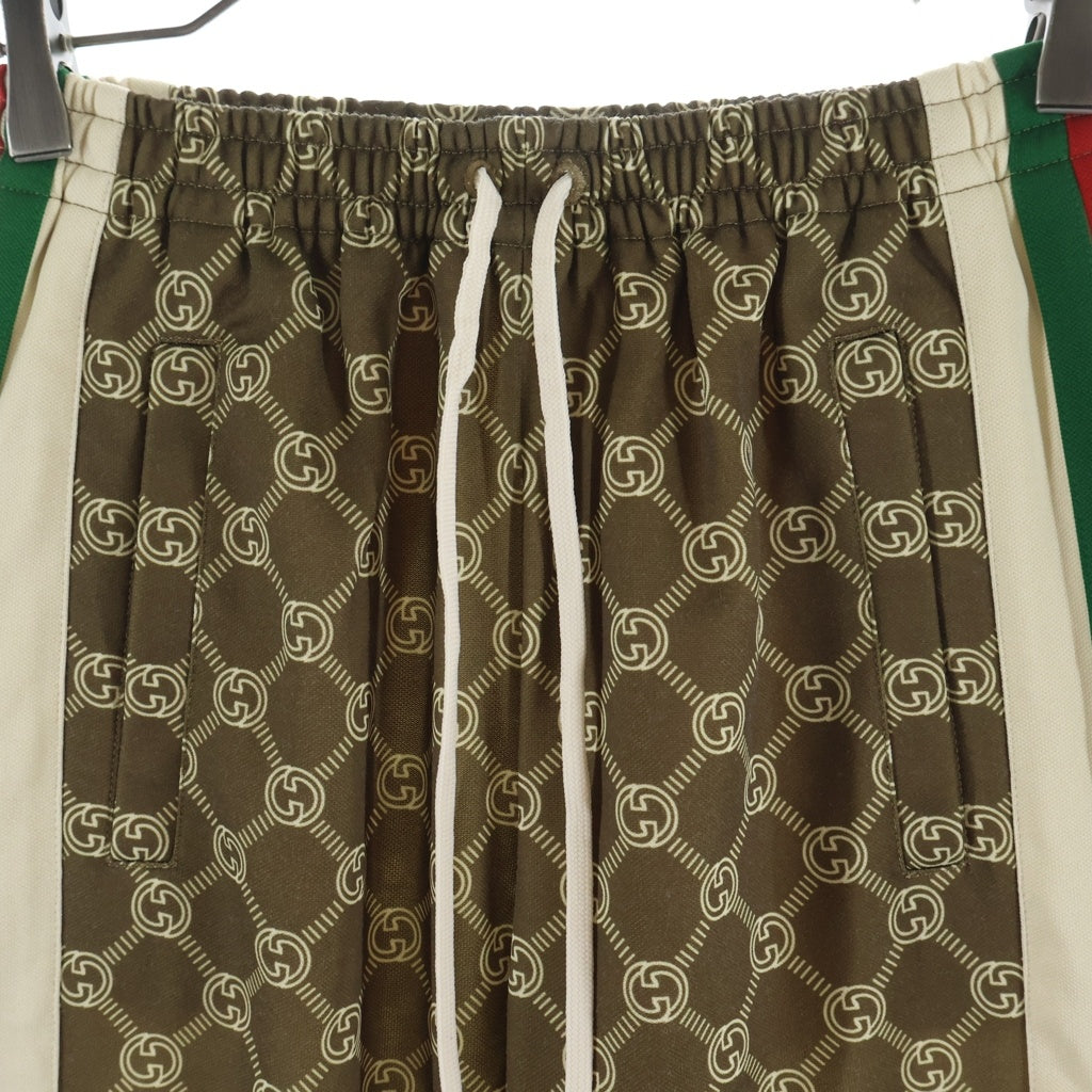 GUCCI(グッチ) 22AW インターロッキングG トラックパンツ シェリーライン サイドスナップボタン ブラウン 671496