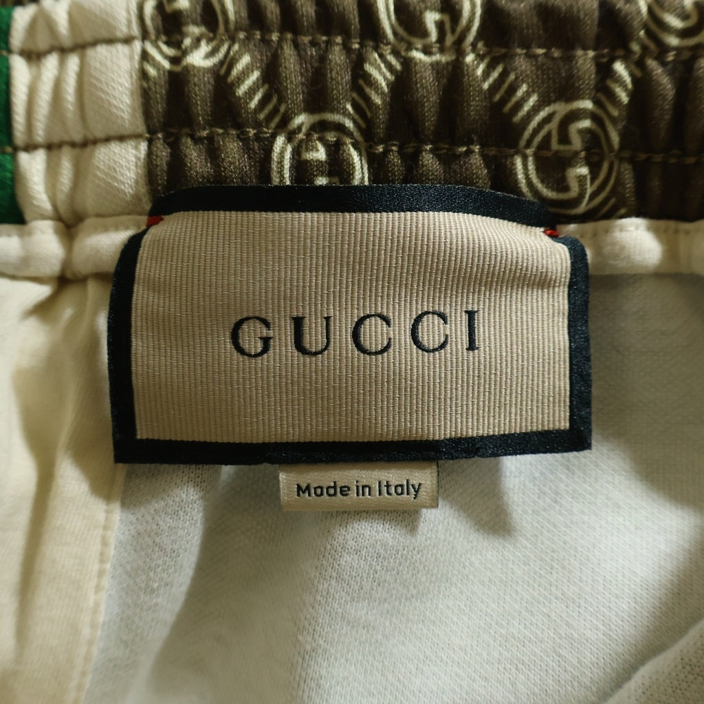 GUCCI(グッチ) 22AW インターロッキングG トラックパンツ シェリーライン サイドスナップボタン ブラウン 671496