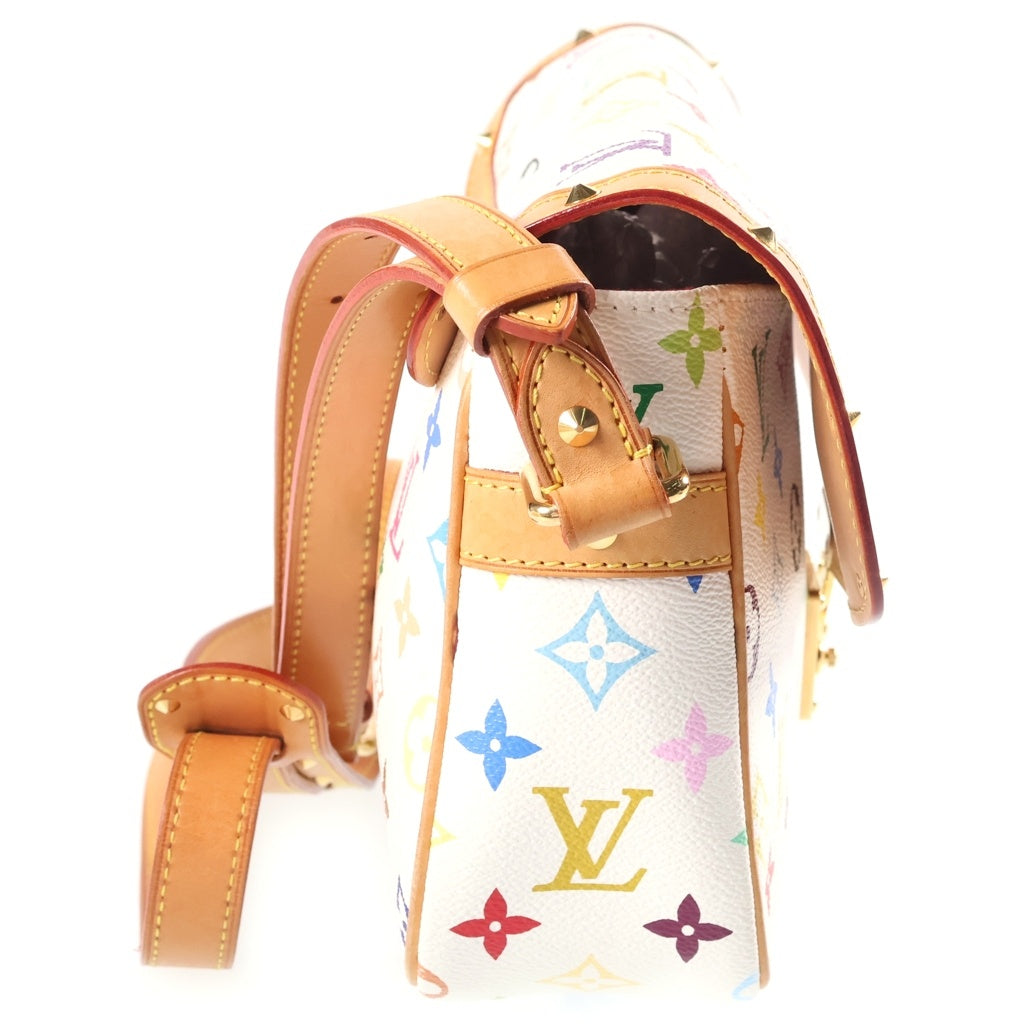 LOUIS VUITTON(ルイヴィトン) モノグラム マルチカラー ソローニュ PVC レザー ショルダーバッグ ゴールド金具 ホワイト M92661 レディース