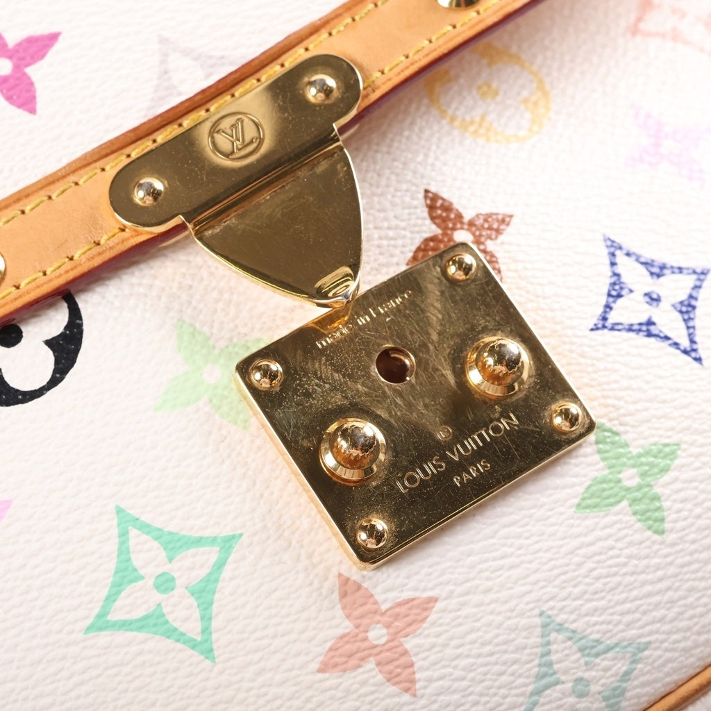 LOUIS VUITTON(ルイヴィトン) モノグラム マルチカラー ソローニュ PVC レザー ショルダーバッグ ゴールド金具 ホワイト M92661 レディース