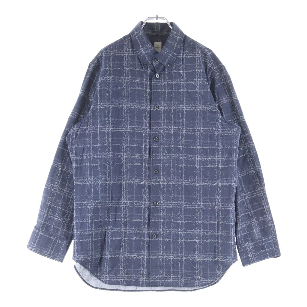Berluti(ベルルッティ) カリグラフィ 総柄コットンロングシャツ ネイビー