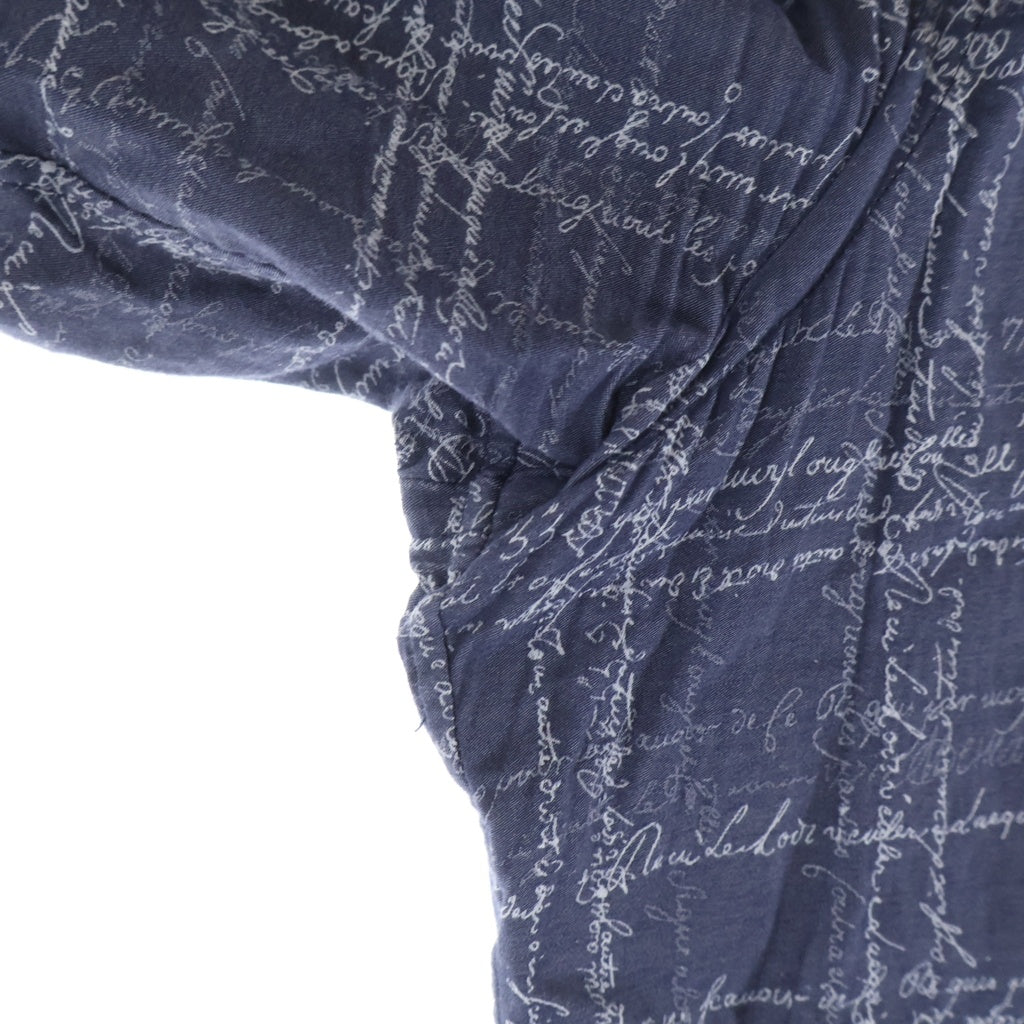 Berluti(ベルルッティ) カリグラフィ 総柄コットンロングシャツ ネイビー