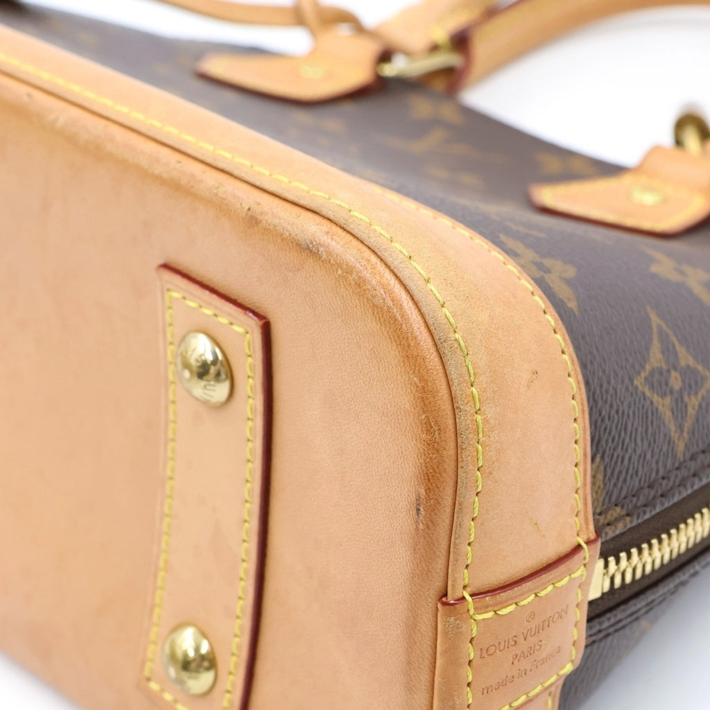 LOUIS VUITTON(ルイヴィトン) モノグラム アルマBB 2WAYバッグ ハンドバッグ ショルダーバッグ ブラウン レザー×PVC M46990 ゴールド金具 レディース