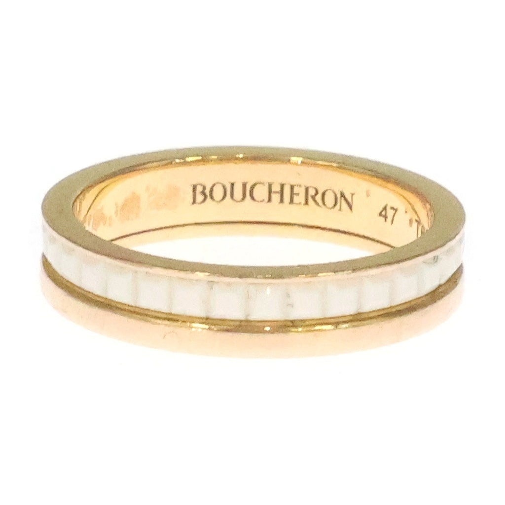 BOUCHERON(ブシュロン) キャトル ホワイト リング ピンクゴールド×ホワイト Au750 PG #47 レディース