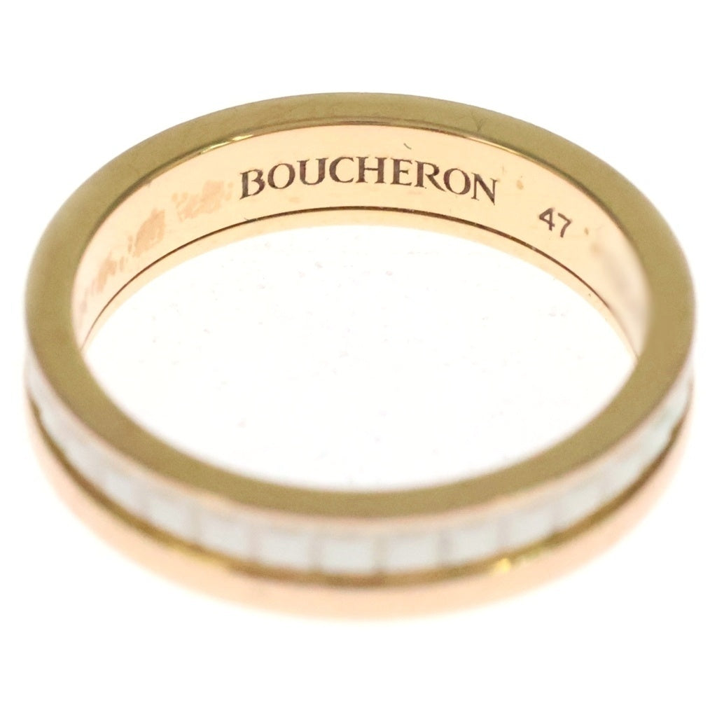 BOUCHERON(ブシュロン) キャトル ホワイト リング ピンクゴールド×ホワイト Au750 PG #47 レディース