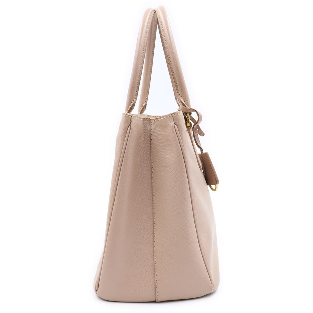 PRADA(プラダ) ガレリア 2WAYハンドバッグ ショルダーバッグ ピンクベージュ サフィアーノレザー BN1874 ゴールド金具 レディース
