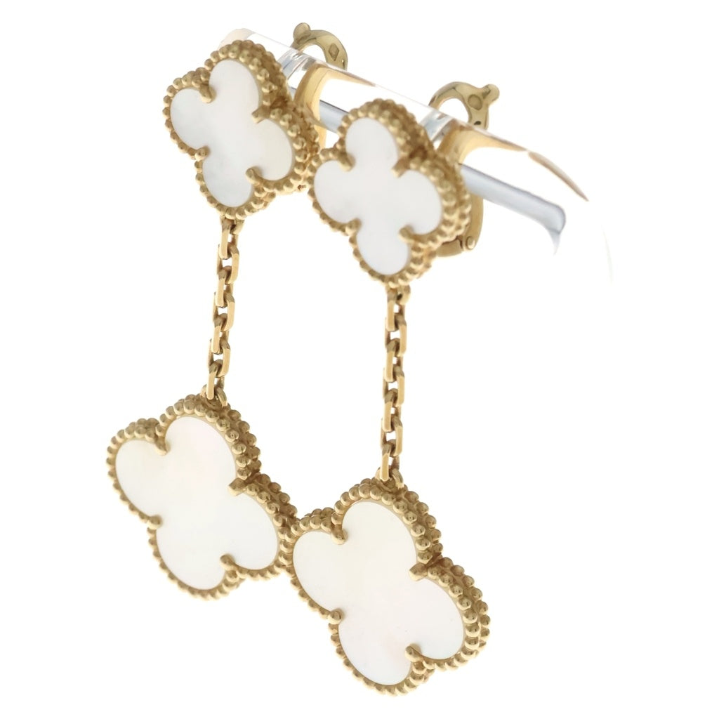 Van Cleef & Arpels(ヴァンクリーフアンドアーペル) マジックアルハンブラ 2モチーフ マザーオブパール ピアス イエローゴールド Au750YG VCARD78800 レディース