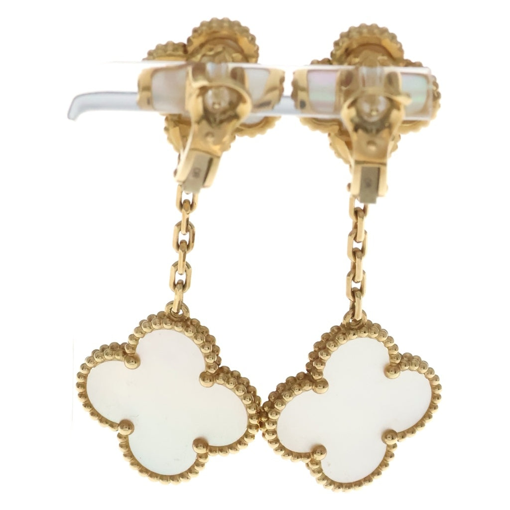Van Cleef & Arpels(ヴァンクリーフアンドアーペル) マジックアルハンブラ 2モチーフ マザーオブパール ピアス イエローゴールド Au750YG VCARD78800 レディース