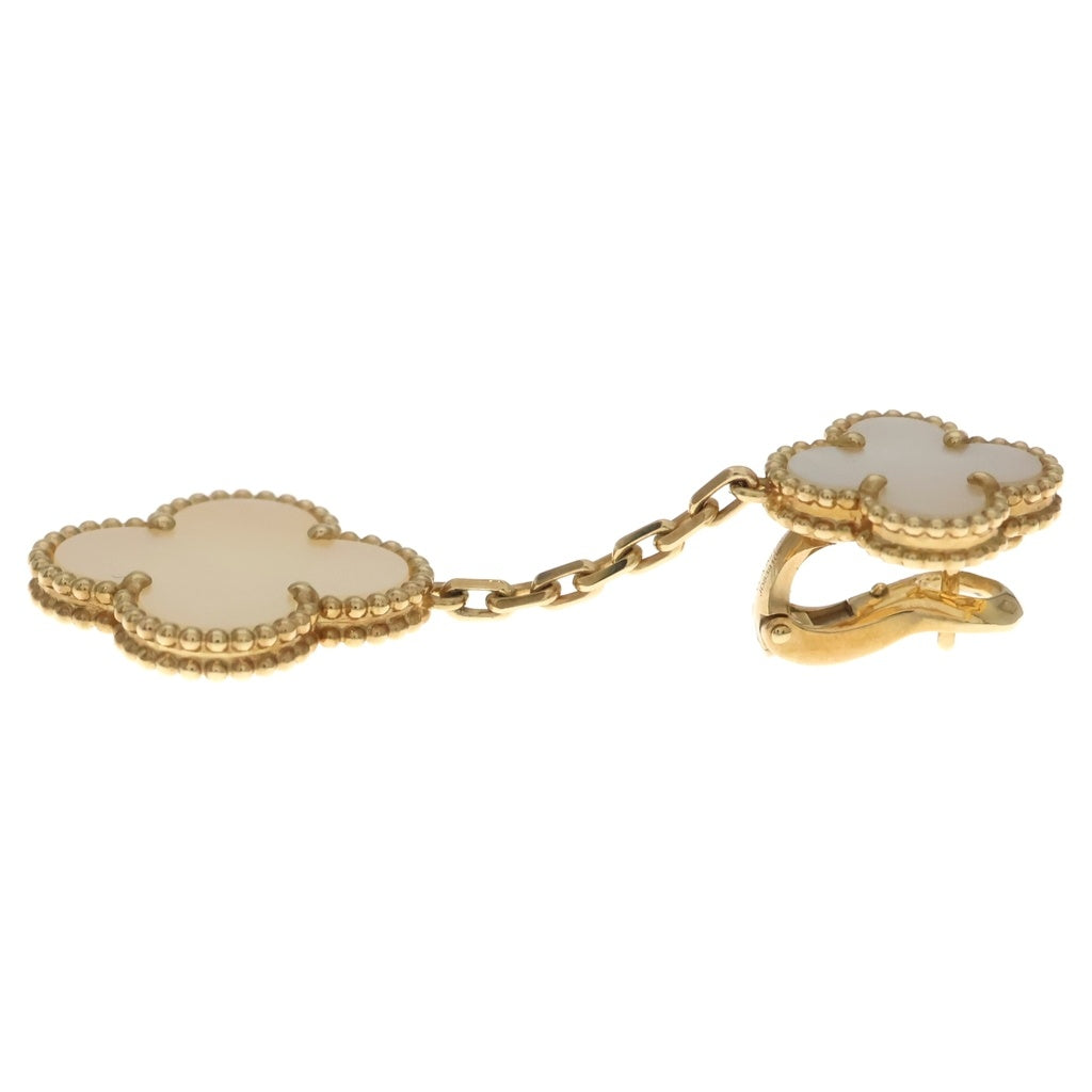 Van Cleef & Arpels(ヴァンクリーフアンドアーペル) マジックアルハンブラ 2モチーフ マザーオブパール ピアス イエローゴールド Au750YG VCARD78800 レディース