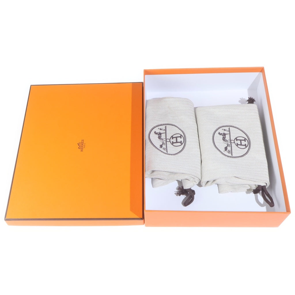 HERMES(エルメス) オラン Hロゴ レザー フラット サンダル シューズ ブラウン レディース