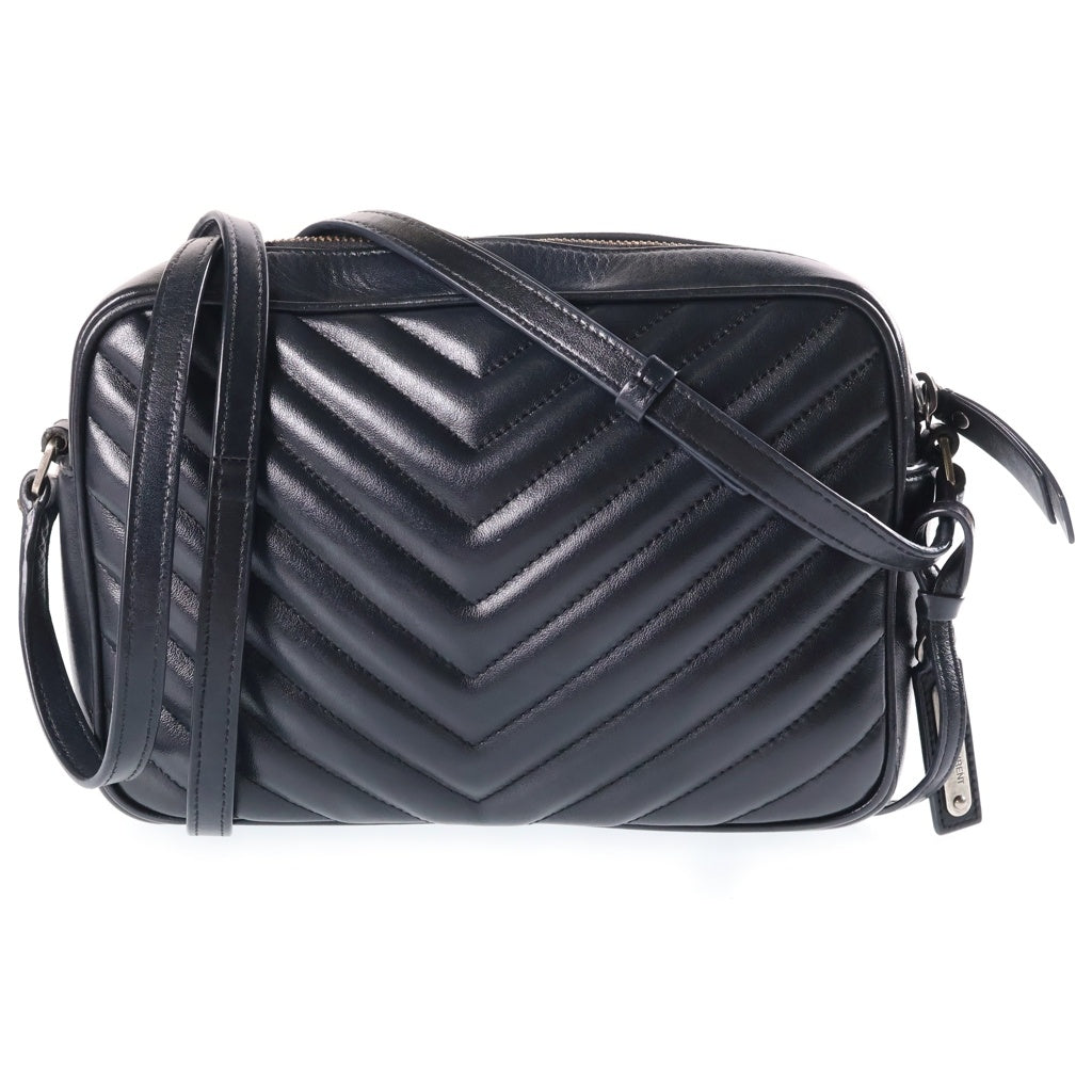 SAINT LAURENT PARIS(サンローランパリ) ルーカメラ ショルダーバッグ ブラック レザー 520534 シルバー金具 レディース