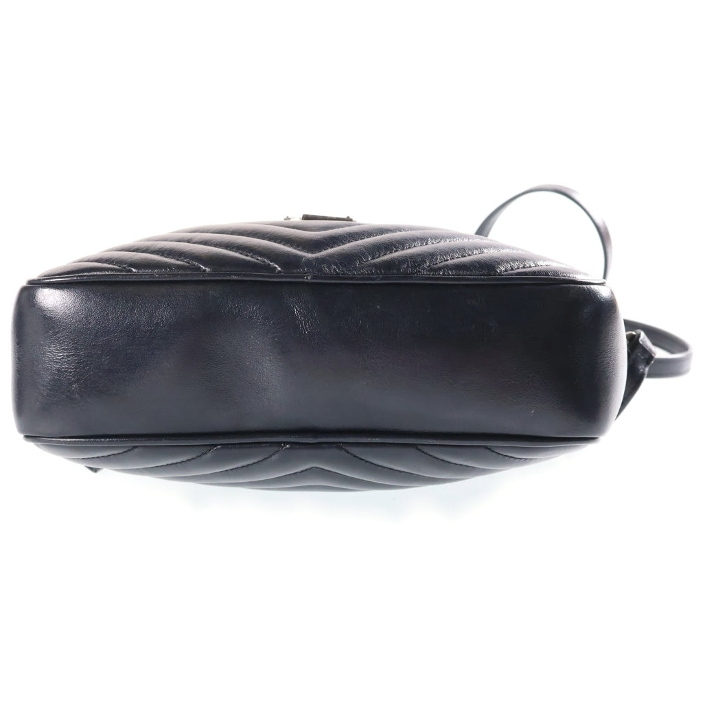 SAINT LAURENT PARIS(サンローランパリ) ルーカメラ ショルダーバッグ ブラック レザー 520534 シルバー金具 レディース