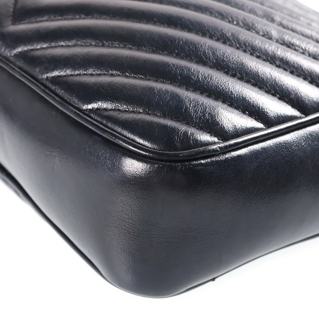 SAINT LAURENT PARIS(サンローランパリ) ルーカメラ ショルダーバッグ ブラック レザー 520534 シルバー金具 レディース