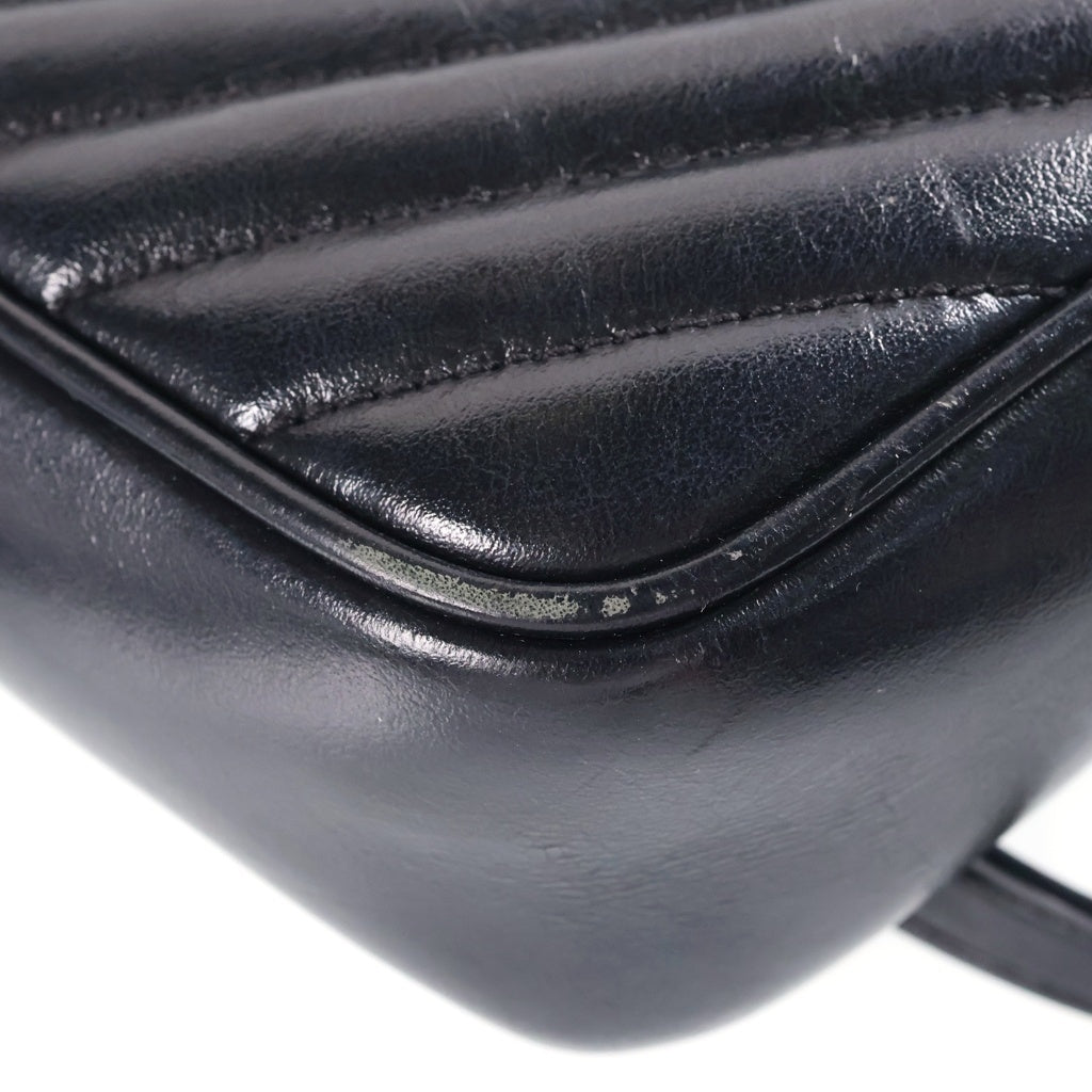 SAINT LAURENT PARIS(サンローランパリ) ルーカメラ ショルダーバッグ ブラック レザー 520534 シルバー金具 レディース