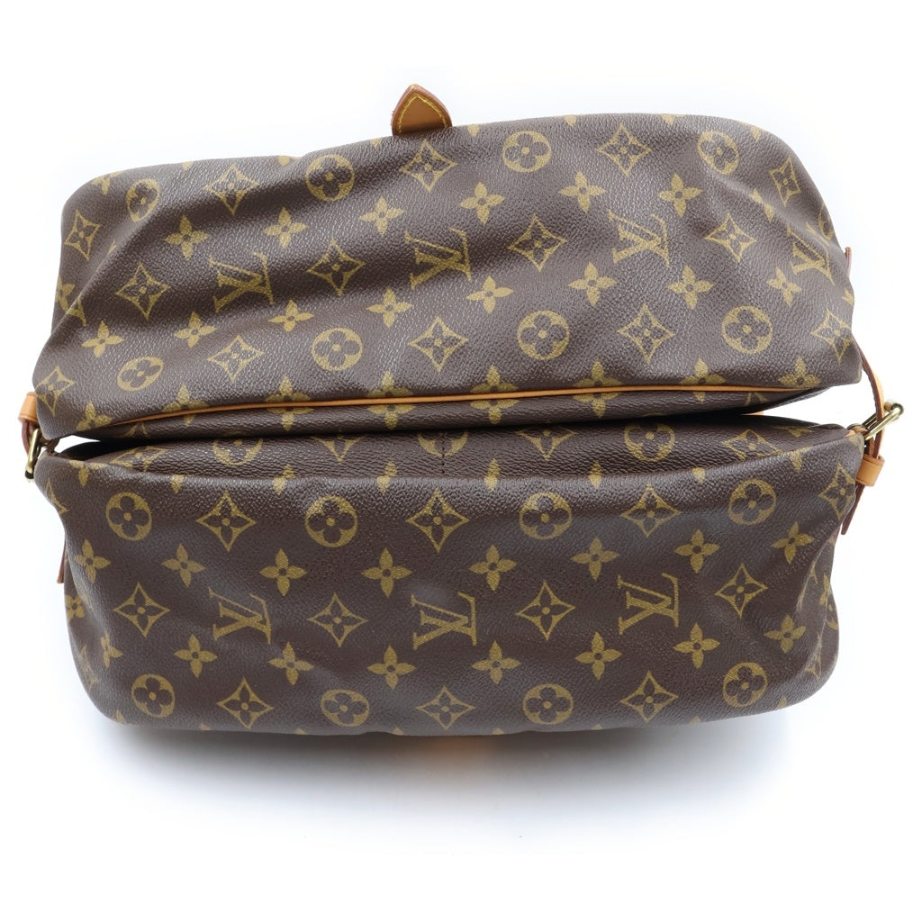 LOUIS VUITTON(ルイヴィトン) モノグラム ソミュール35 ショルダーバッグ ブラウン レザー×PVC M42254 ゴールド金具
