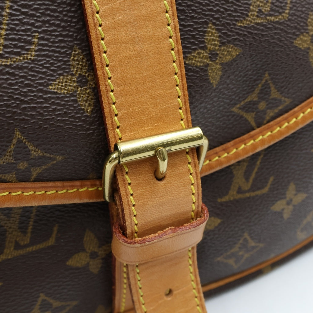 LOUIS VUITTON(ルイヴィトン) モノグラム ソミュール35 ショルダーバッグ ブラウン レザー×PVC M42254 ゴールド金具