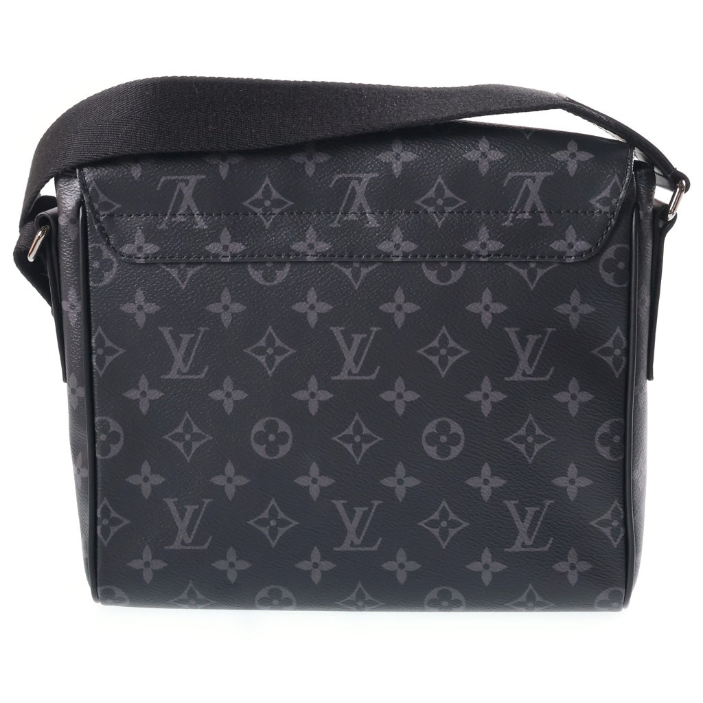 LOUIS VUITTON(ルイヴィトン) モノグラムエクリプス ディストリクトPM ショルダーバッグ ブラック レザー×PVC M44000 シルバー金具 レディース
