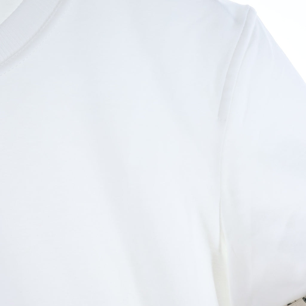 HERMES(エルメス) Hケリー カイエ・デュ・コルポルトゥール プリント Tシャツ ホワイト×ベージュ コットン レディース